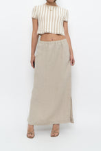 Load image into Gallery viewer, Vintage x Heathered Beige Linen Maxi Skirt (L)