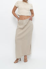 Load image into Gallery viewer, Vintage x Heathered Beige Linen Maxi Skirt (L)