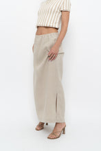 Load image into Gallery viewer, Vintage x Heathered Beige Linen Maxi Skirt (L)