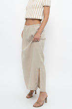 Load image into Gallery viewer, Vintage x Heathered Beige Linen Maxi Skirt (L)