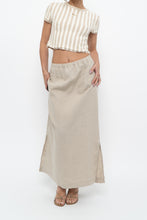 Load image into Gallery viewer, Vintage x Heathered Beige Linen Maxi Skirt (L)
