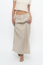 Load image into Gallery viewer, Vintage x Heathered Beige Linen Maxi Skirt (L)