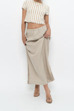Load image into Gallery viewer, Vintage x Heathered Beige Linen Maxi Skirt (L)
