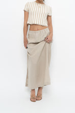 Load image into Gallery viewer, Vintage x Heathered Beige Linen Maxi Skirt (L)