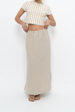 Load image into Gallery viewer, Vintage x Heathered Beige Linen Maxi Skirt (L)