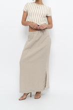 Load image into Gallery viewer, Vintage x Heathered Beige Linen Maxi Skirt (L)
