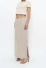 Load image into Gallery viewer, Vintage x Heathered Beige Linen Maxi Skirt (L)