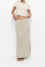 Load image into Gallery viewer, Vintage x Heathered Beige Linen Maxi Skirt (L)
