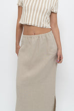 Load image into Gallery viewer, Vintage x Heathered Beige Linen Maxi Skirt (L)