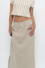Load image into Gallery viewer, Vintage x Heathered Beige Linen Maxi Skirt (L)