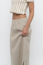 Load image into Gallery viewer, Vintage x Heathered Beige Linen Maxi Skirt (L)