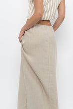 Load image into Gallery viewer, Vintage x Heathered Beige Linen Maxi Skirt (L)