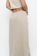 Load image into Gallery viewer, Vintage x Heathered Beige Linen Maxi Skirt (L)