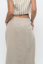 Load image into Gallery viewer, Vintage x Heathered Beige Linen Maxi Skirt (L)