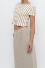 Load image into Gallery viewer, FREE PEOPLE x Beige, Cream Striped Crop Towel Tee (XS, S)