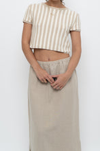Load image into Gallery viewer, Vintage x Heathered Beige Linen Maxi Skirt (L)