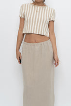 Load image into Gallery viewer, Vintage x Heathered Beige Linen Maxi Skirt (L)