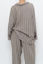 Load image into Gallery viewer, Vintage x Made in India x Brown Linen Striped Set (M, L)