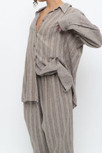 Load image into Gallery viewer, Vintage x Made in India x Brown Linen Striped Set (M, L)