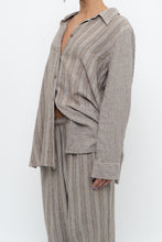 Load image into Gallery viewer, Vintage x Made in India x Brown Linen Striped Set (M, L)