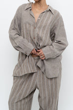 Load image into Gallery viewer, Vintage x Made in India x Brown Linen Striped Set (M, L)