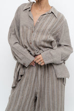 Load image into Gallery viewer, Vintage x Made in India x Brown Linen Striped Set (M, L)