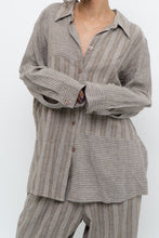 Load image into Gallery viewer, Vintage x Made in India x Brown Linen Striped Set (M, L)