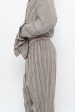 Load image into Gallery viewer, Vintage x Made in India x Brown Linen Striped Set (M, L)