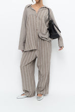 Load image into Gallery viewer, Vintage x Made in India x Brown Linen Striped Set (M, L)