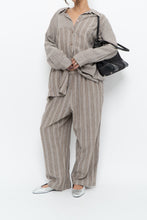 Load image into Gallery viewer, Vintage x Made in India x Brown Linen Striped Set (M, L)