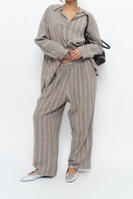 Load image into Gallery viewer, Vintage x Made in India x Brown Linen Striped Set (M, L)