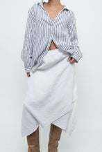 Load image into Gallery viewer, Vintage x Made in USA x White Linen Midi Skirt (S, M)