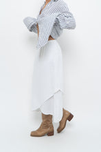 Load image into Gallery viewer, Vintage x Made in USA x White Linen Midi Skirt (S, M)