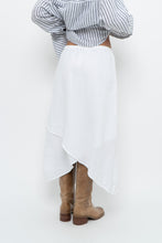 Load image into Gallery viewer, Vintage x Made in USA x White Linen Midi Skirt (S, M)