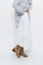 Load image into Gallery viewer, Vintage x Made in USA x White Linen Midi Skirt (S, M)