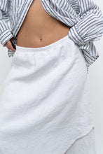 Load image into Gallery viewer, Vintage x Made in USA x White Linen Midi Skirt (S, M)