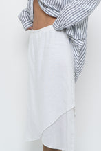 Load image into Gallery viewer, Vintage x Made in USA x White Linen Midi Skirt (S, M)