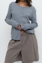 Load image into Gallery viewer, Modern x Blue, Grey Ribbed Cardigan (M-L)