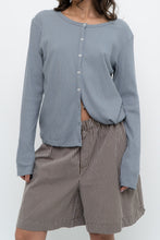 Load image into Gallery viewer, Modern x Blue, Grey Ribbed Cardigan (M-L)
