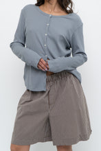Load image into Gallery viewer, Modern x Brown, Blue Striped Lounge Shorts (S, M)