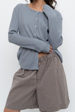 Load image into Gallery viewer, Modern x Blue, Grey Ribbed Cardigan (M-L)