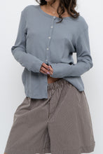 Load image into Gallery viewer, Modern x Blue, Grey Ribbed Cardigan (M-L)