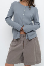 Load image into Gallery viewer, Modern x Blue, Grey Ribbed Cardigan (M-L)