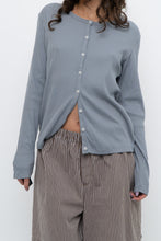 Load image into Gallery viewer, Modern x Blue, Grey Ribbed Cardigan (M-L)