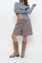Load image into Gallery viewer, Modern x Brown, Blue Striped Lounge Shorts (S, M)
