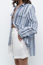 Load image into Gallery viewer, Vintage x JONES NY Blue, White Striped Linen Buttonup (S-XL)