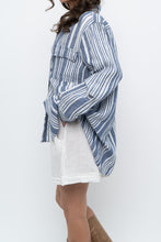 Load image into Gallery viewer, Vintage x JONES NY Blue, White Striped Linen Buttonup (S-XL)