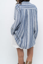 Load image into Gallery viewer, Vintage x JONES NY Blue, White Striped Linen Buttonup (S-XL)