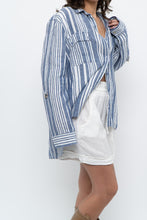 Load image into Gallery viewer, Vintage x JONES NY Blue, White Striped Linen Buttonup (S-XL)