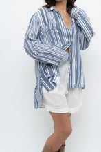 Load image into Gallery viewer, Vintage x JONES NY Blue, White Striped Linen Buttonup (S-XL)